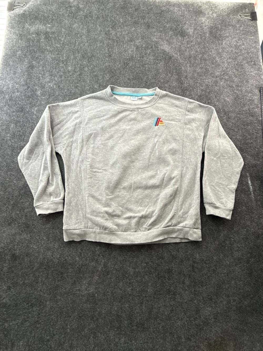ALDI Gear Grey Crewneck Sweatshirt Rainbow Logo Size L